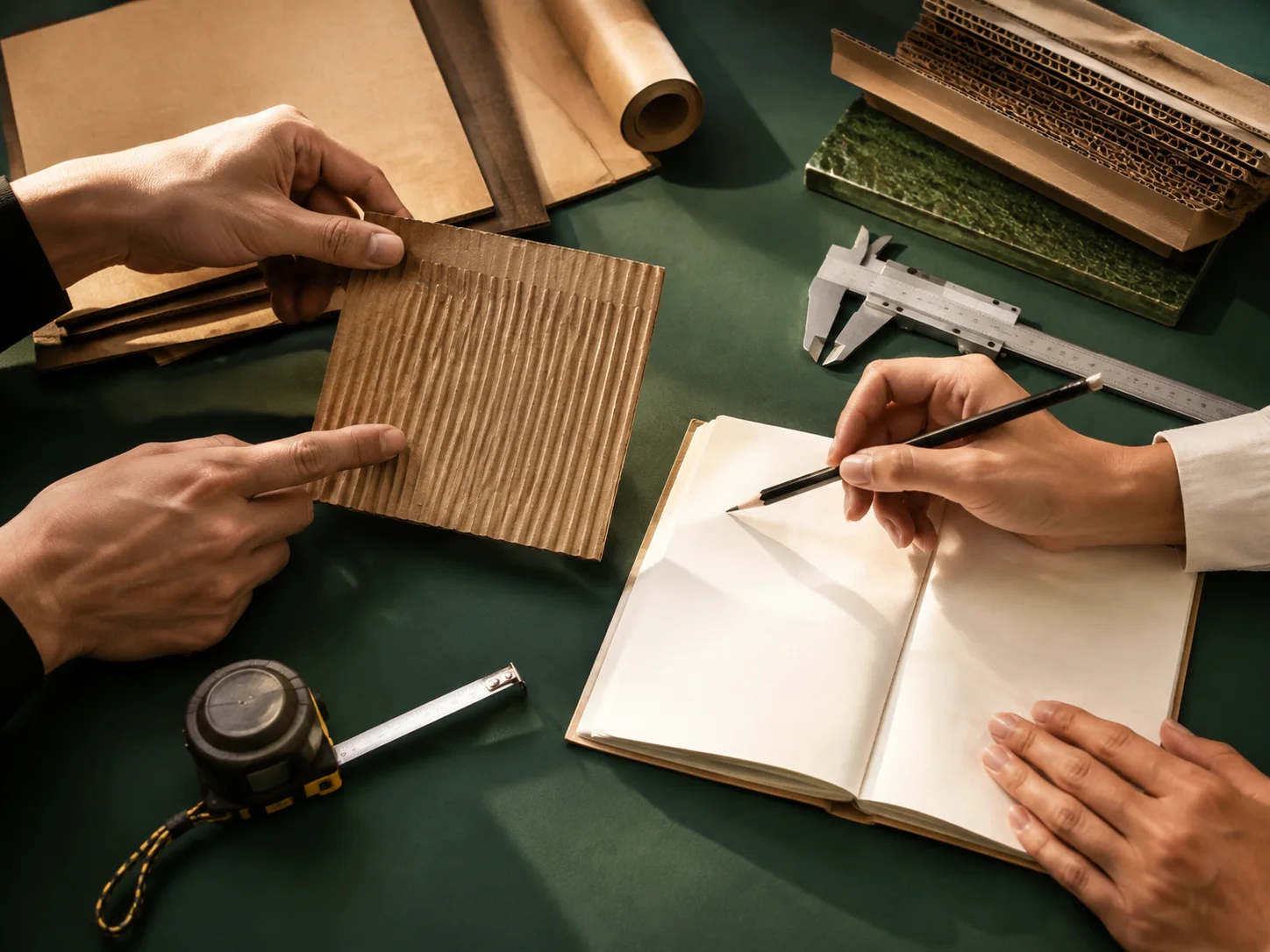 Discuss requirements using paperboard samples and dimensions