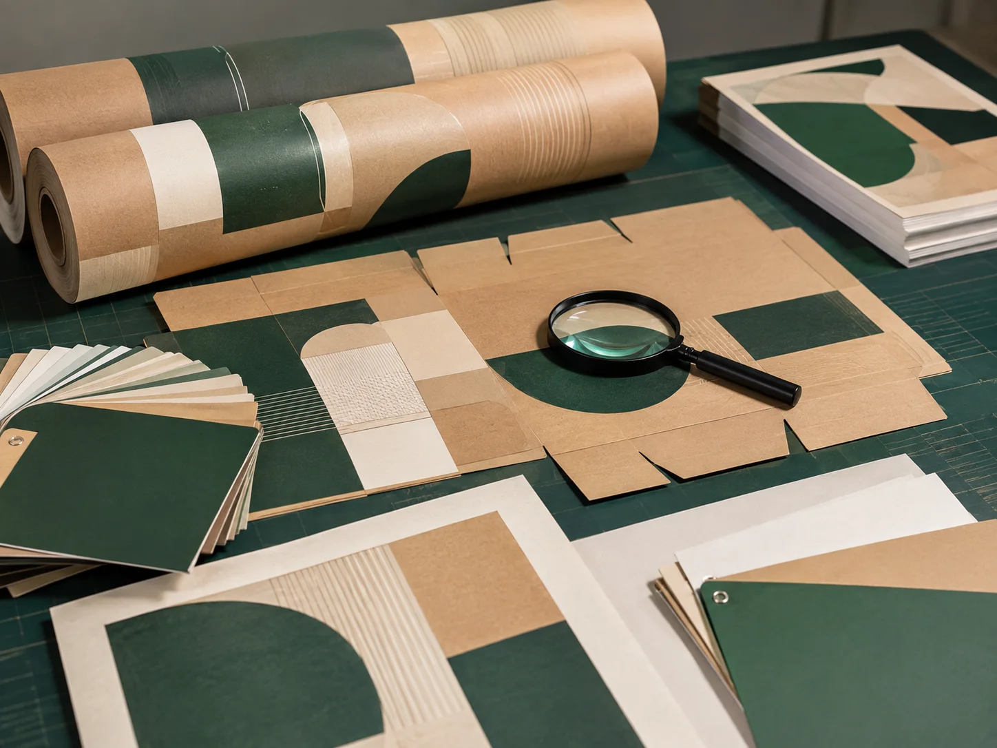 Review a packaging paper sample and printed artwork